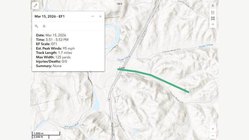 Se ha confirmado un sexto tornado derivado de las tormentas del domingo 15 de marzo en la...