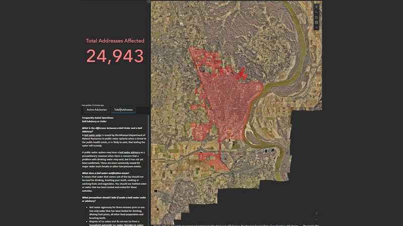Todos los usuarios del servicio de agua de la ciudad de Cape Girardeau deben hervir el agua...