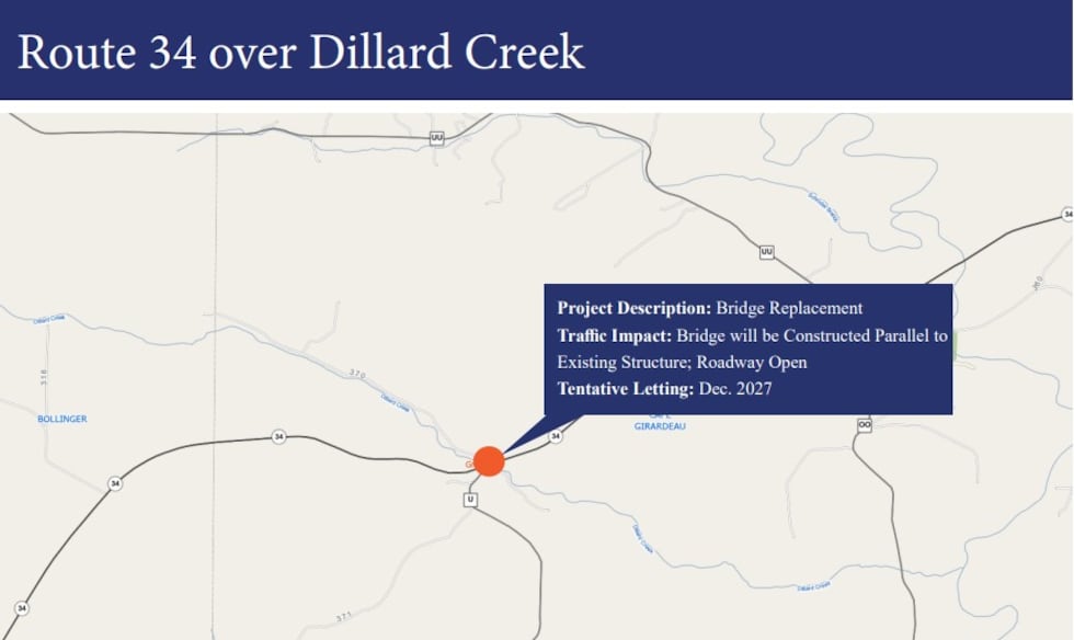 El Departamento de Transporte de Missouri tiene previsto sustituir dos puentes en el condado...