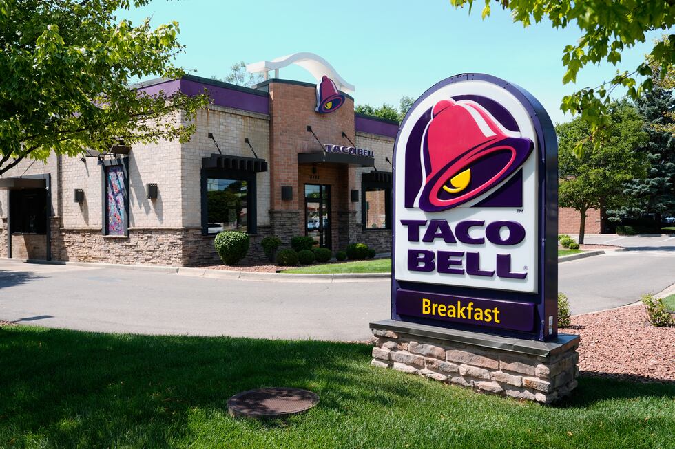A Taco Bell fast food restaurant is shown Tuesday, July 14, 2026, in Taylor, Mich. (AP...
