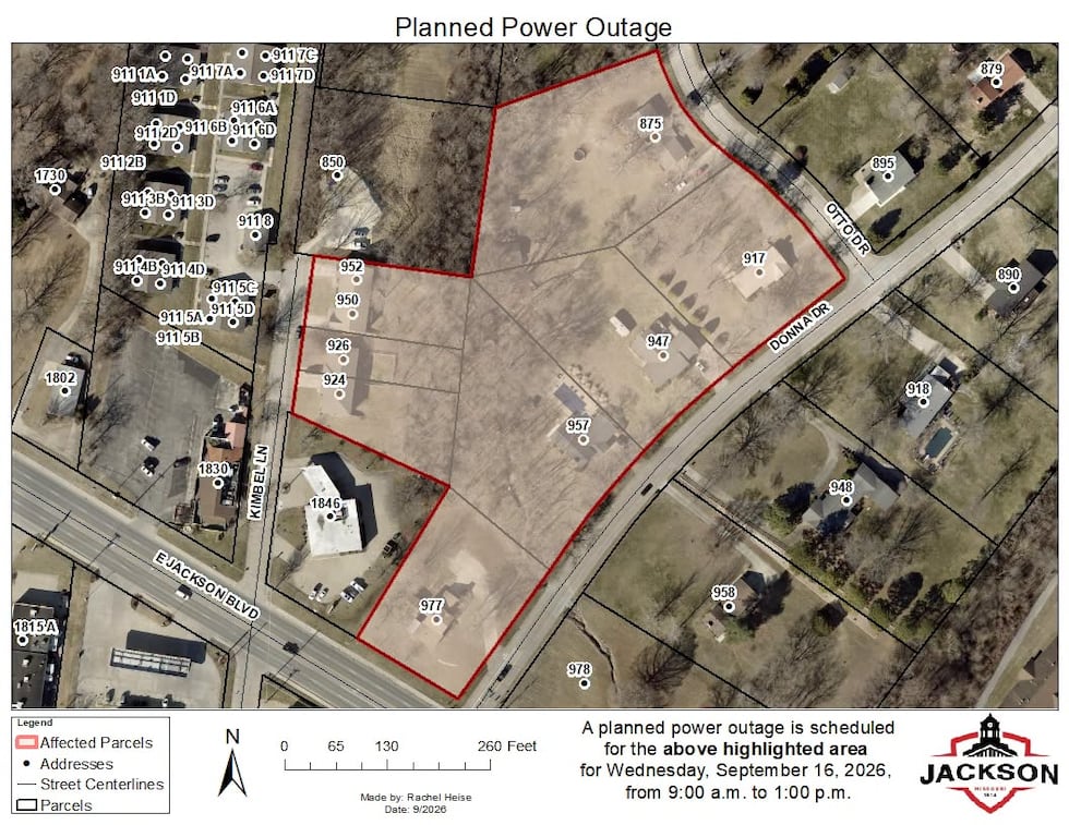 Atención si vives en la zona de la urbanización Kimbeland, en Jackson, Mo., el miércoles 16 de...
